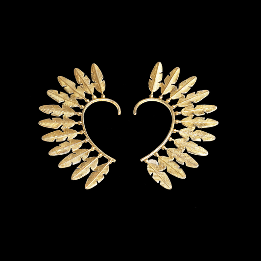 Feather Fan Ear Cuff Earrings