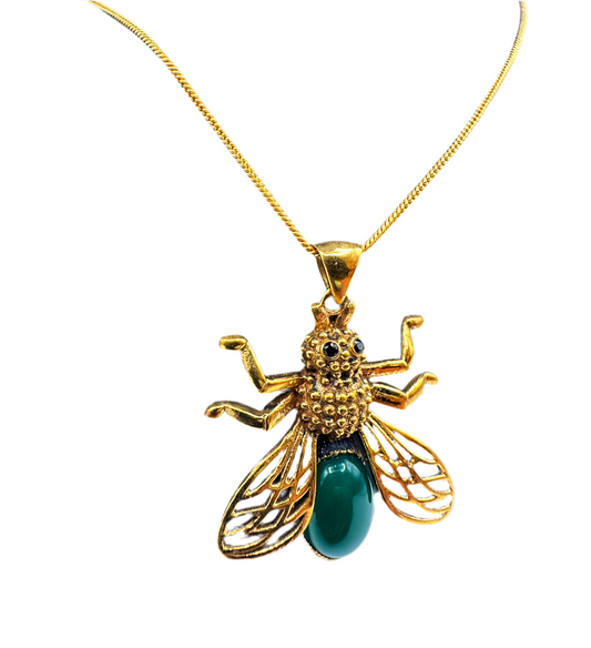 Green Onyx Bee Pendant