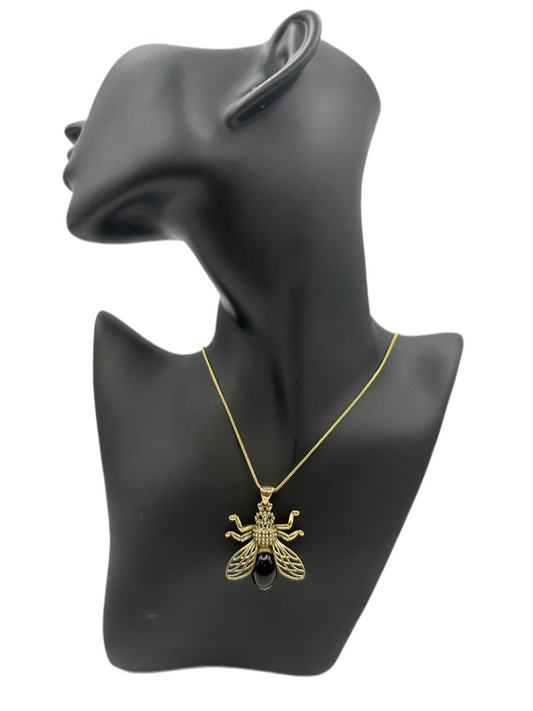 Black Onyx Bee Pendant