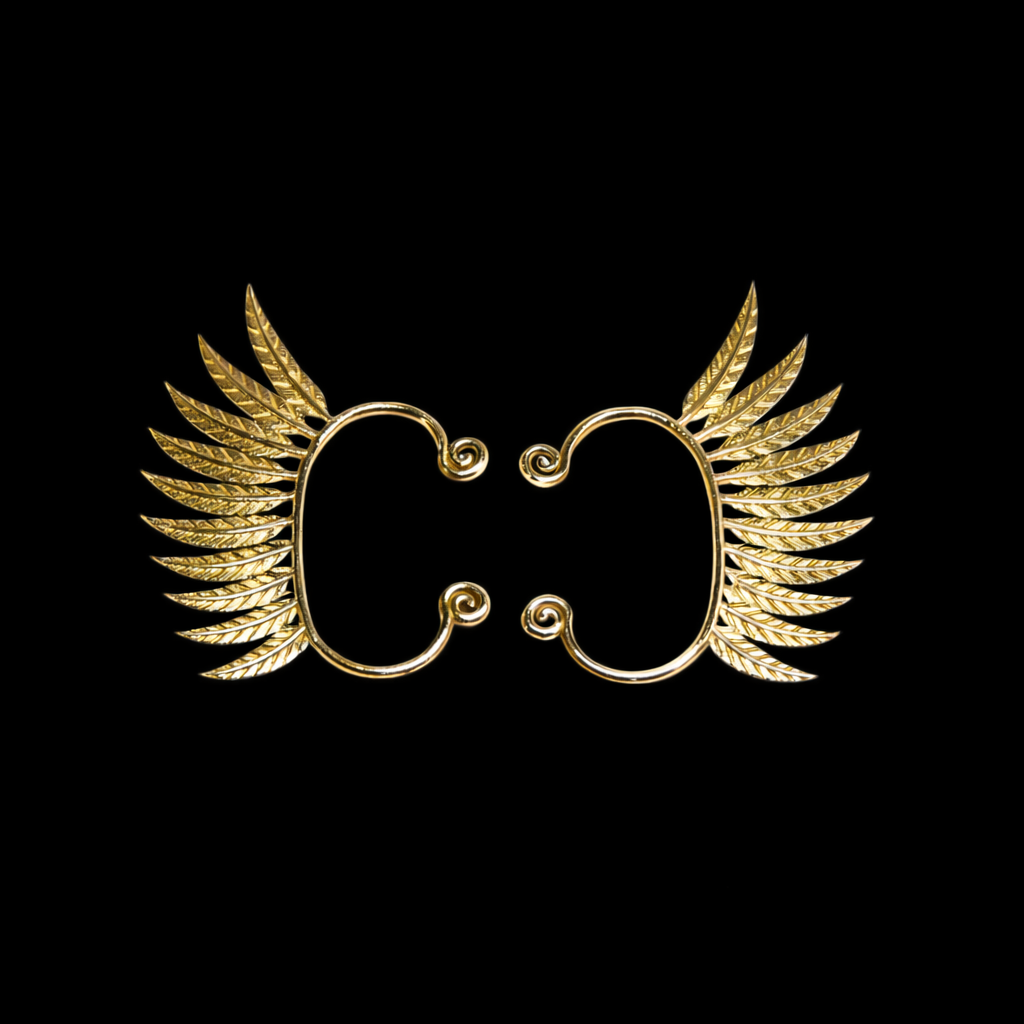 Feather Fan Ear Cuff Earrings