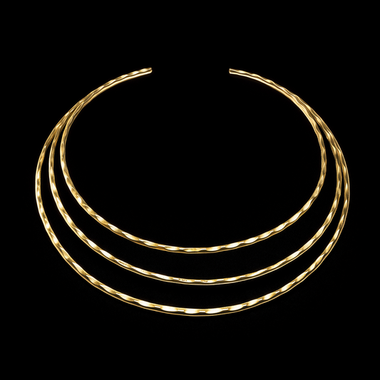 Triple Wire Hammered Necklace