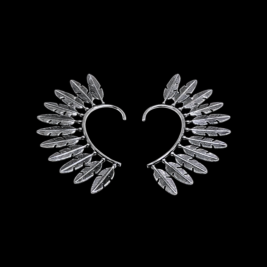 Feather Fan Ear Cuff Earrings