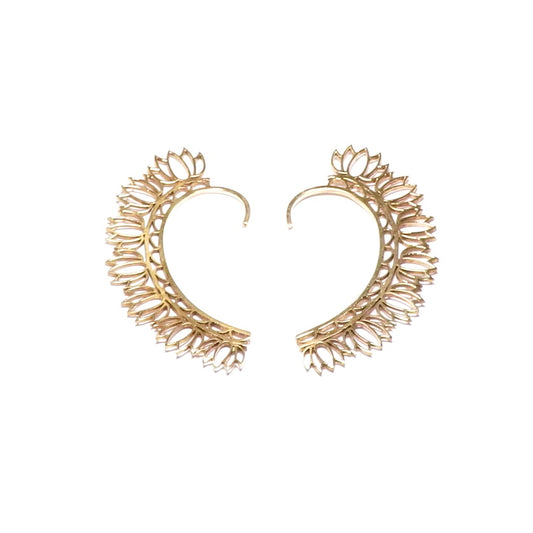 Lotus Petal Filigree Ear Cuff Earrings