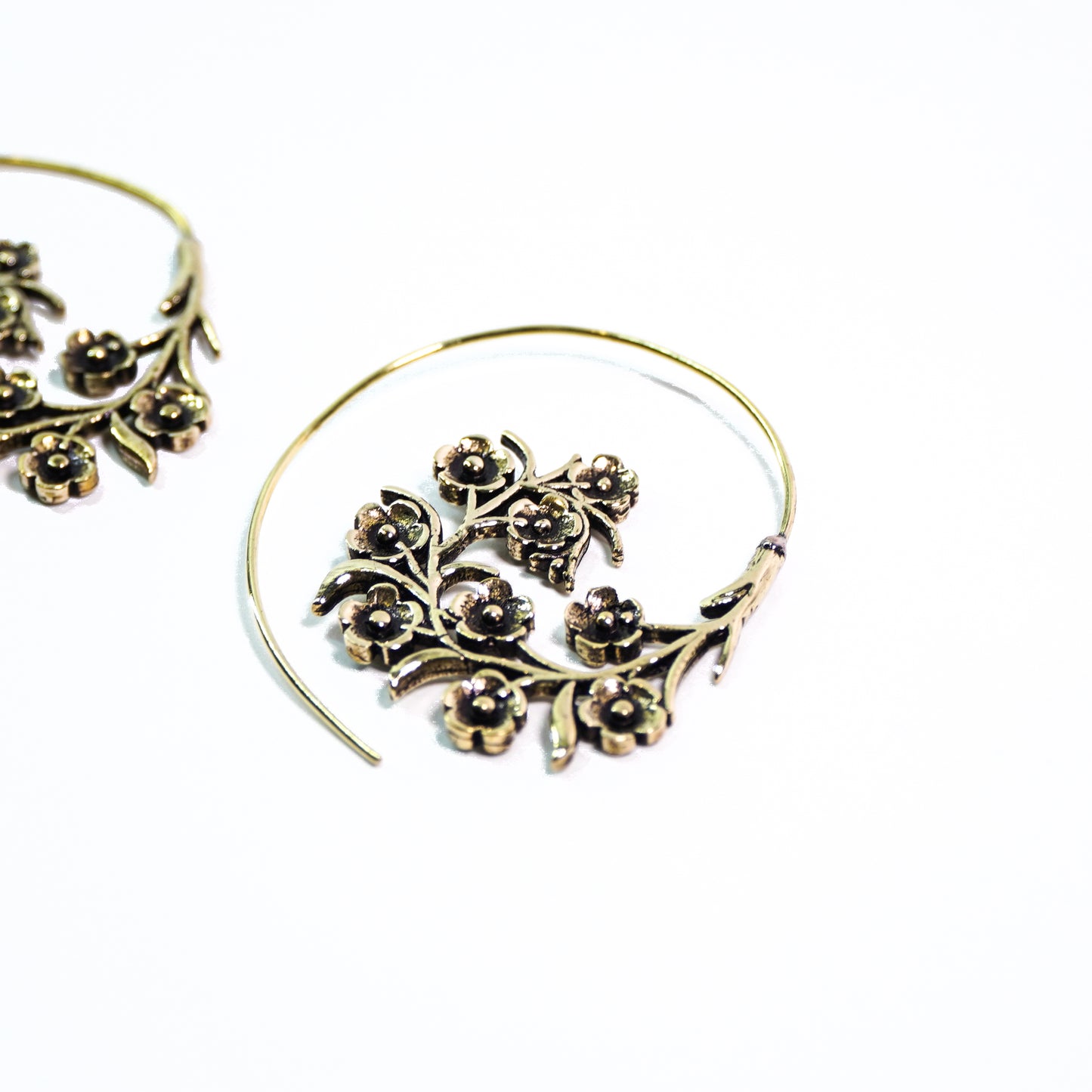 Floral Hoop Earrings