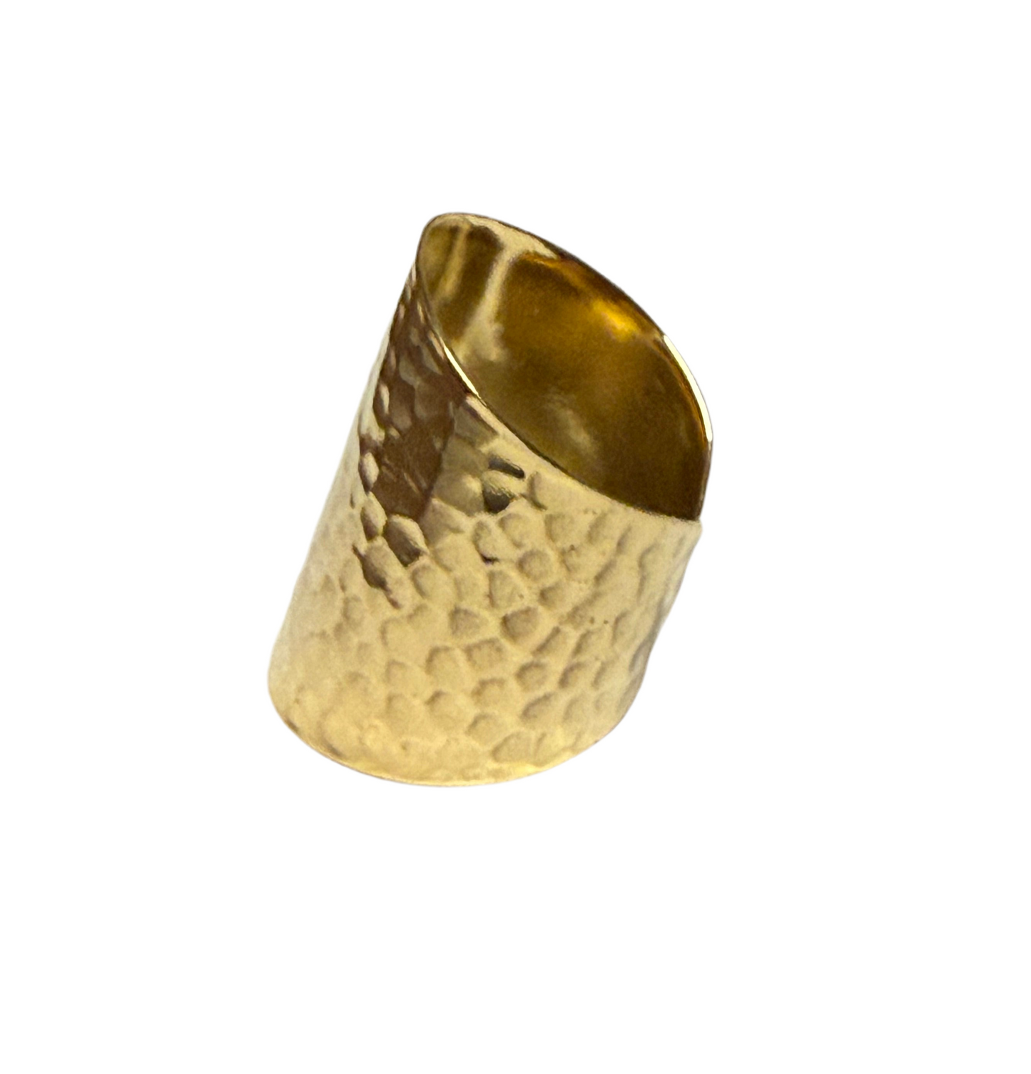 Hammered brass ring