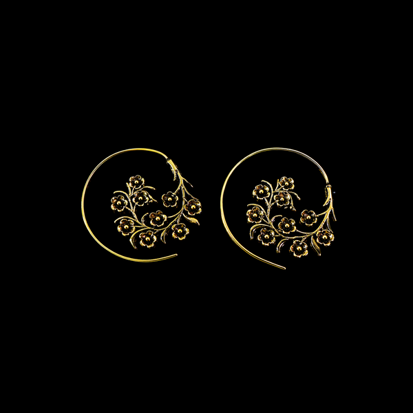 Floral Hoop Earrings