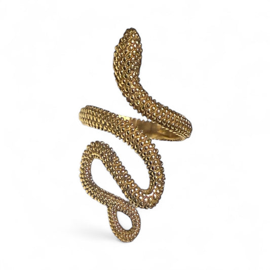 Large winding snake ring