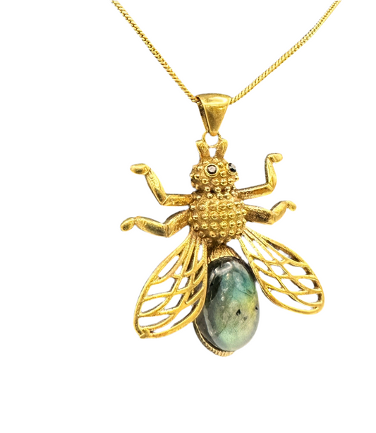 Labradorite Bee Pendant