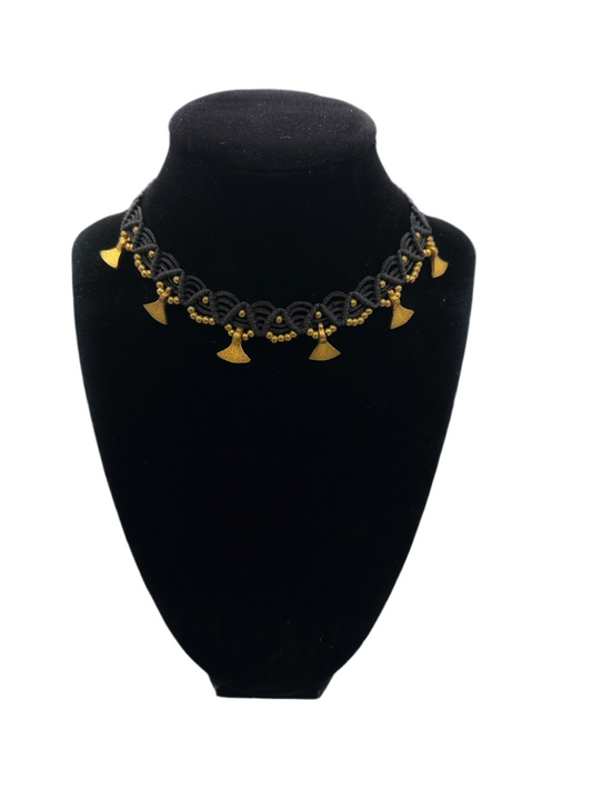 Black macrame choker