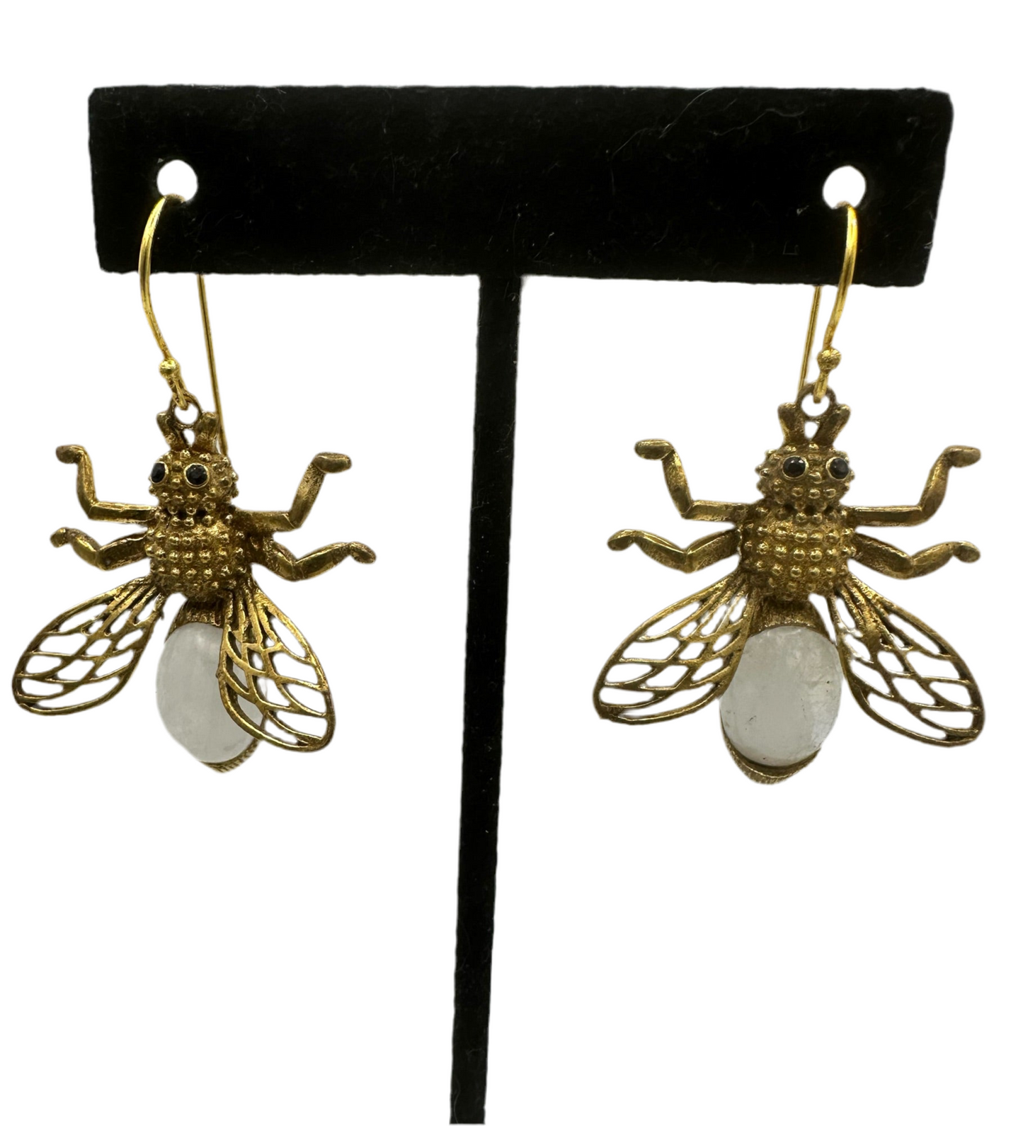 Moonstone Bee Earrings