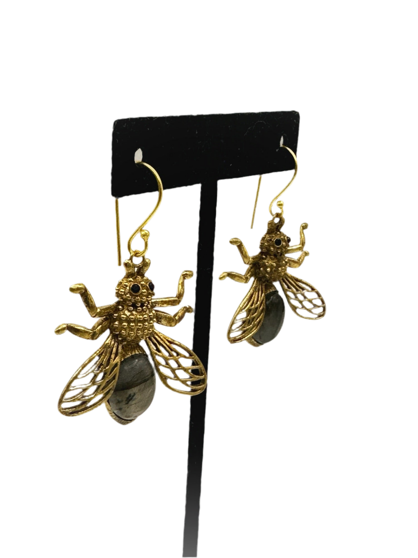 Labradorite Bee Earrings