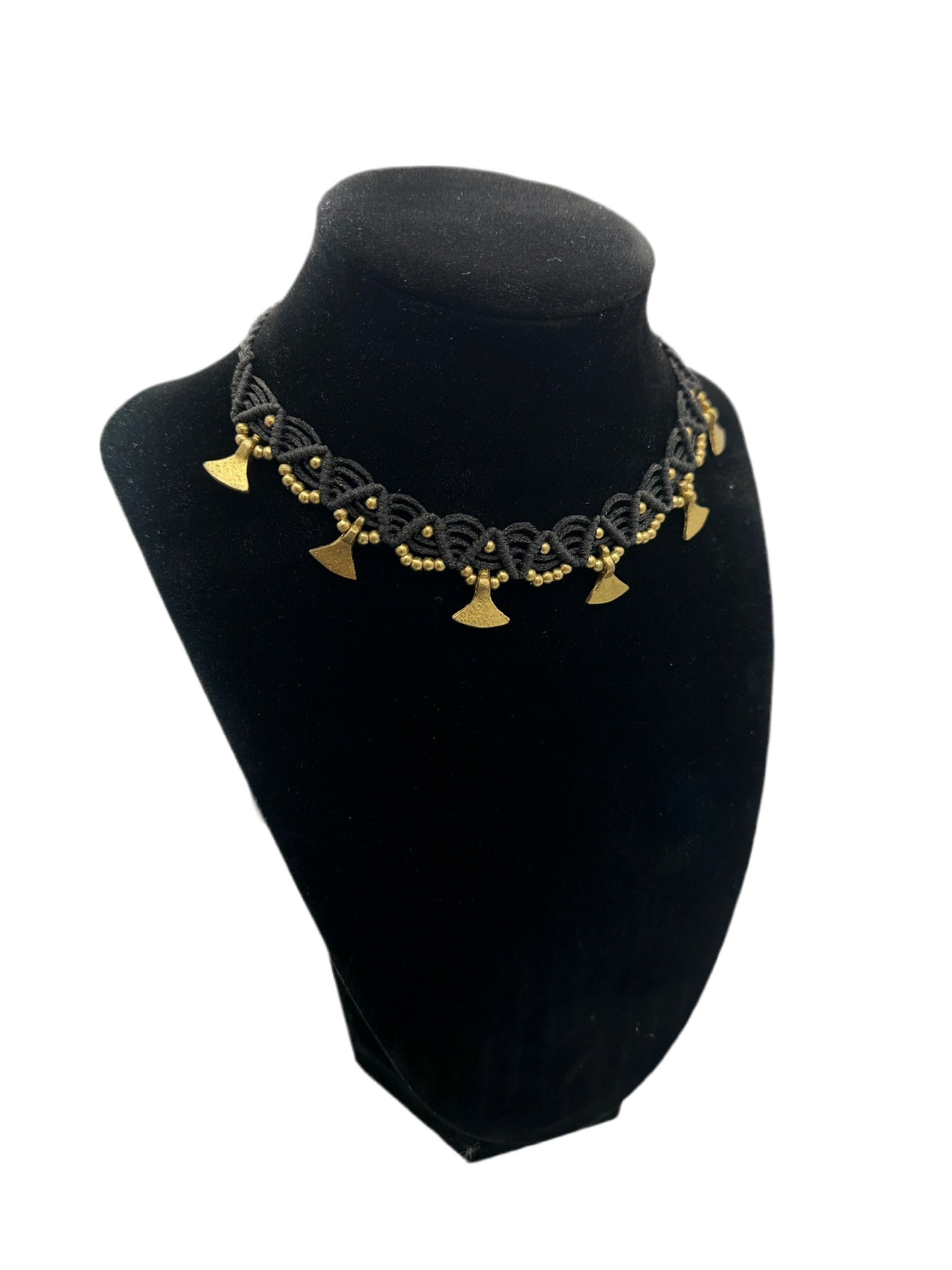Black macrame choker