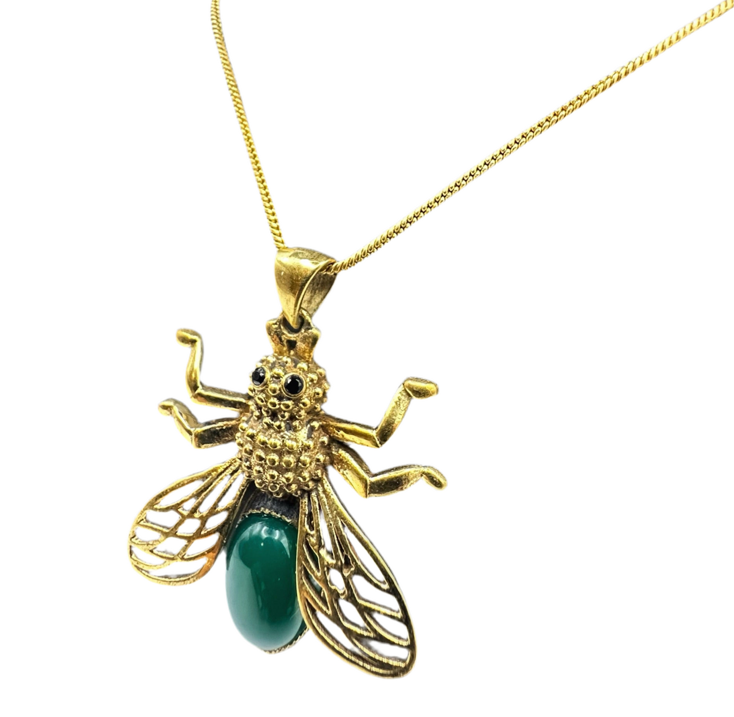 Green Onyx Bee Pendant