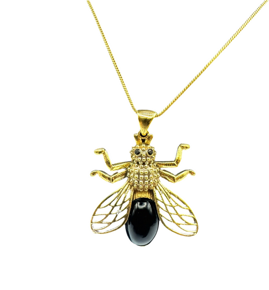 Black Onyx Bee Pendant