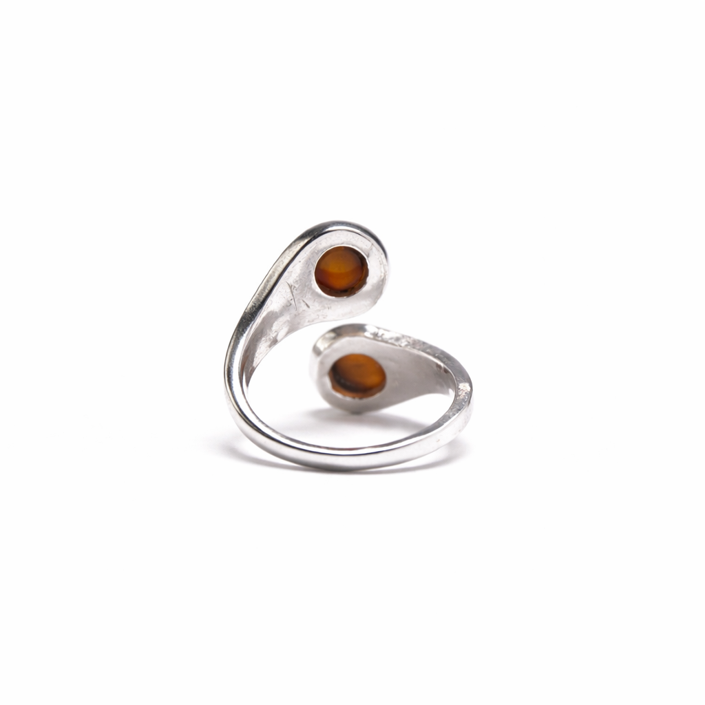 Adjustable Ring with Double Tiger Eye Stones