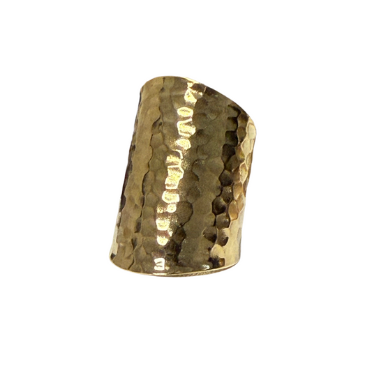 Hammered brass ring