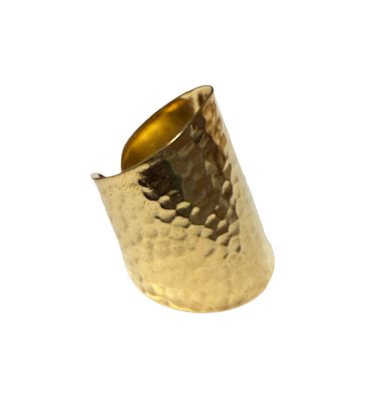 Hammered brass ring