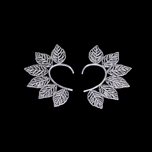 Openwork Leaf Halo Ear Cuffs