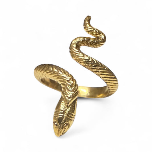 Unisex snake wrap ring