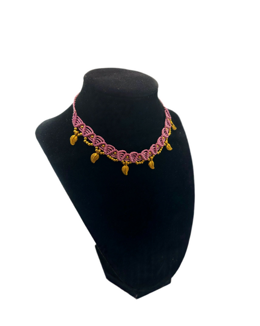 Lavender macrame choker