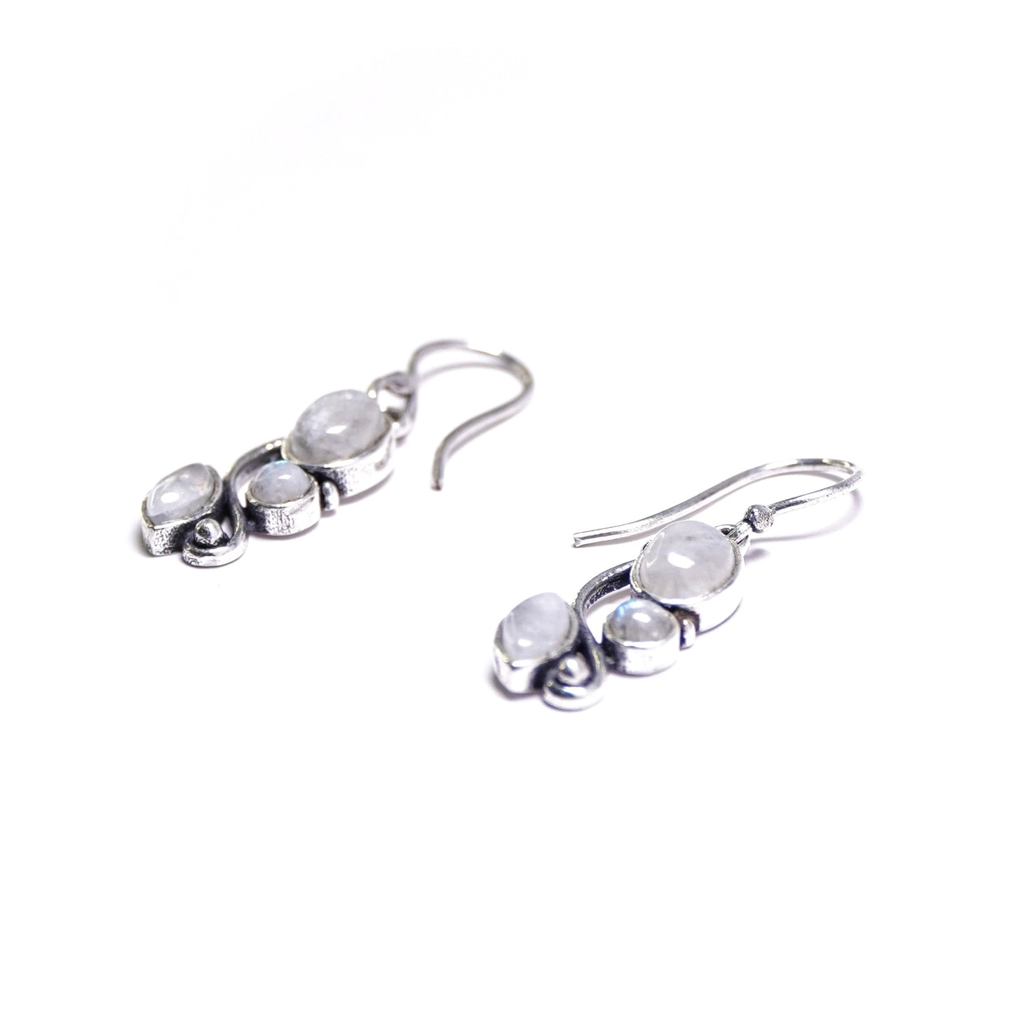 Triple Moonstone Vine Drop Earrings