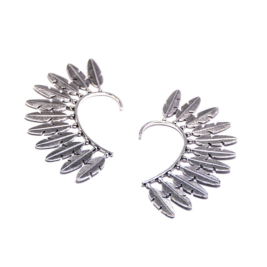 Feather Fan Ear Cuff Earrings