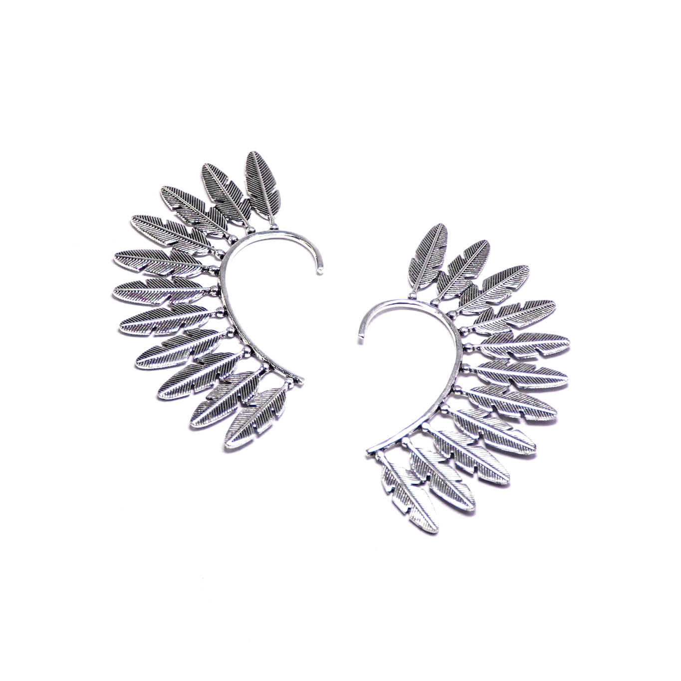 Feather Fan Ear Cuff Earrings