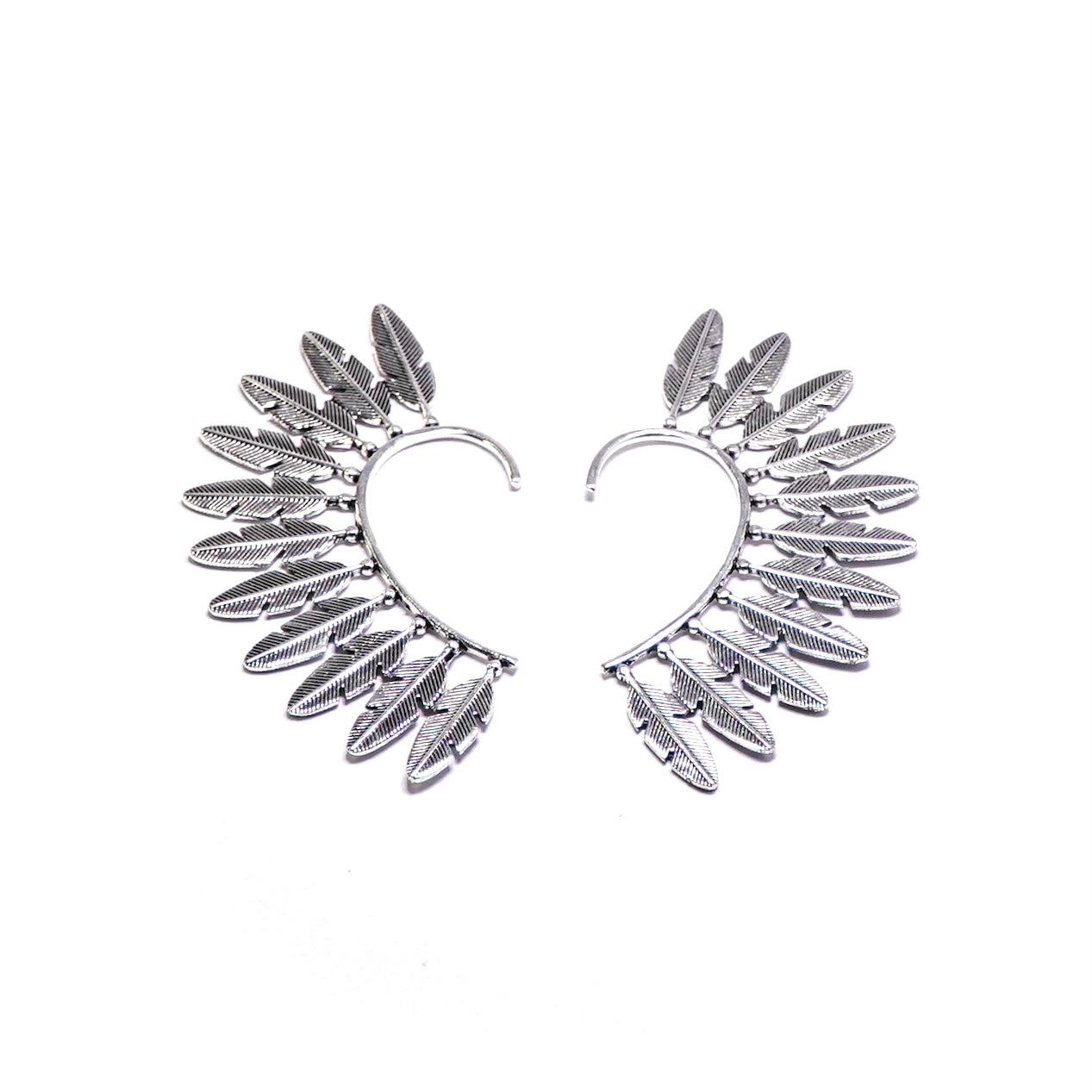 Feather Fan Ear Cuff Earrings