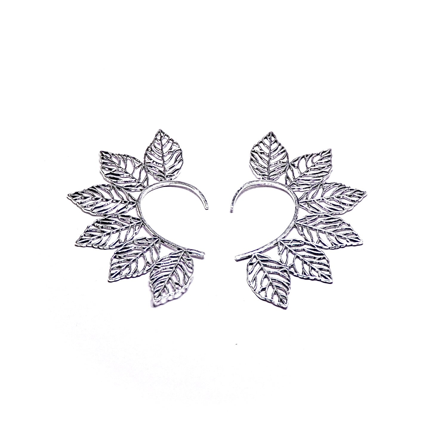 Openwork Leaf Halo Ear Cuffs