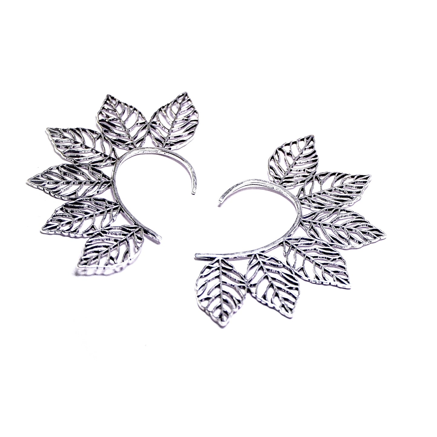 Openwork Leaf Halo Ear Cuffs