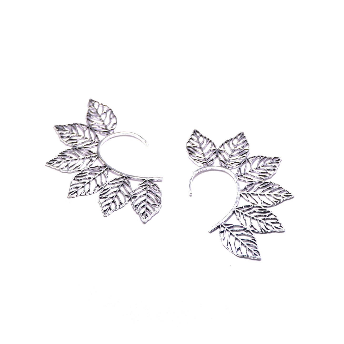 Openwork Leaf Halo Ear Cuffs