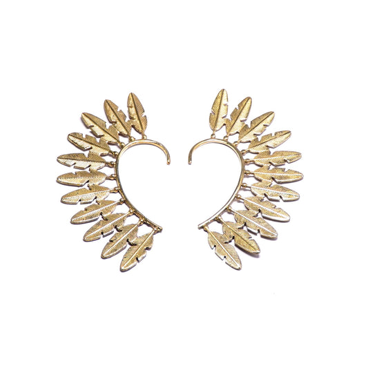 Feather Fan Ear Cuff Earrings