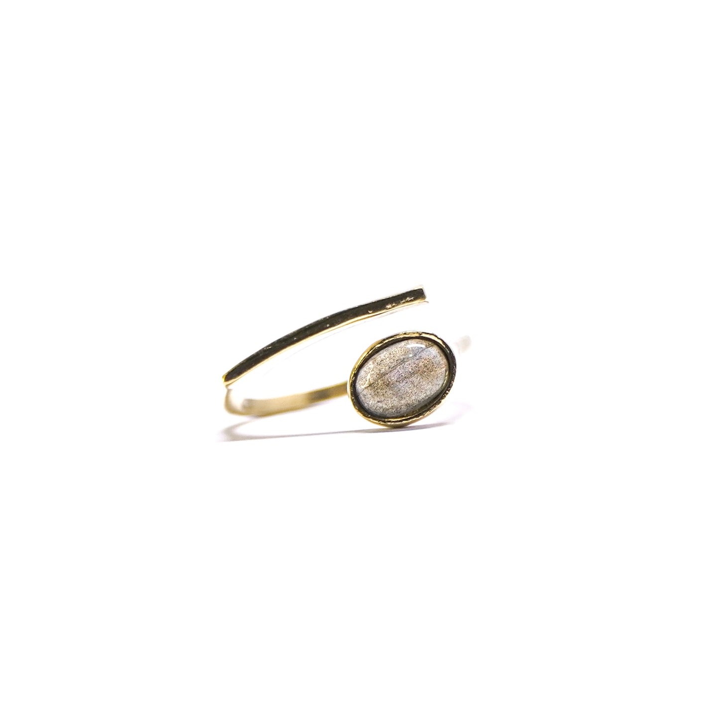 Labradorite Oval Open Ring