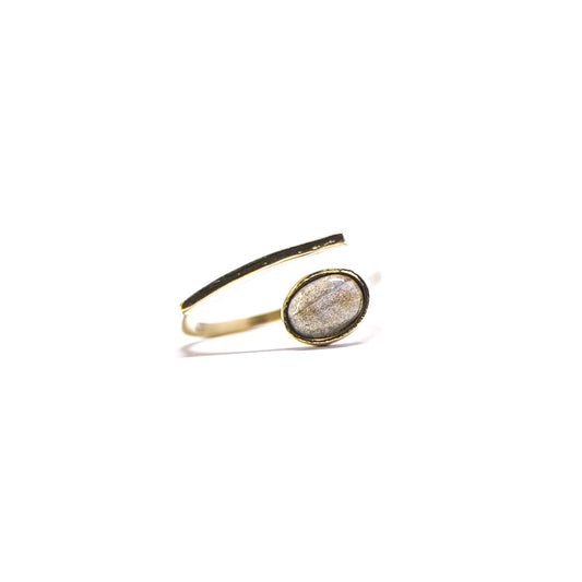 Labradorite Oval Open Ring