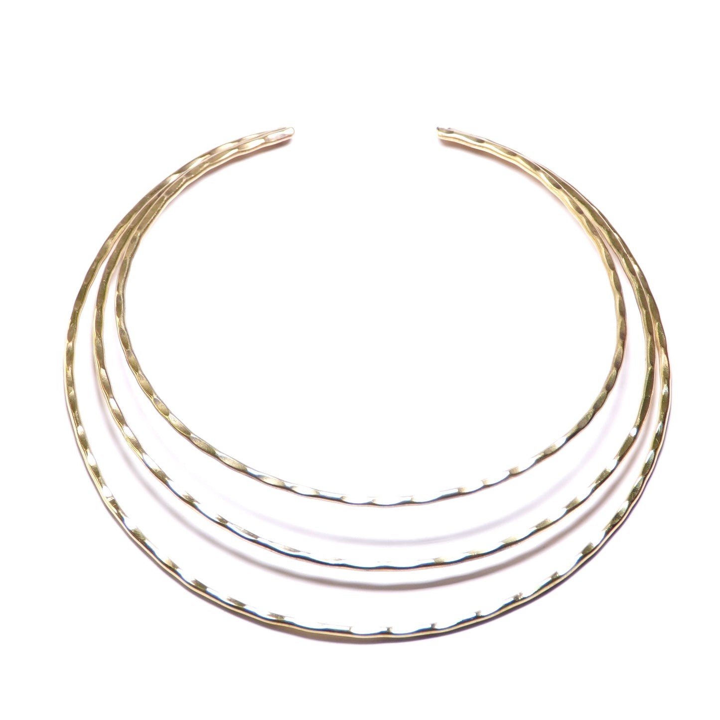 Triple Wire Hammered Necklace