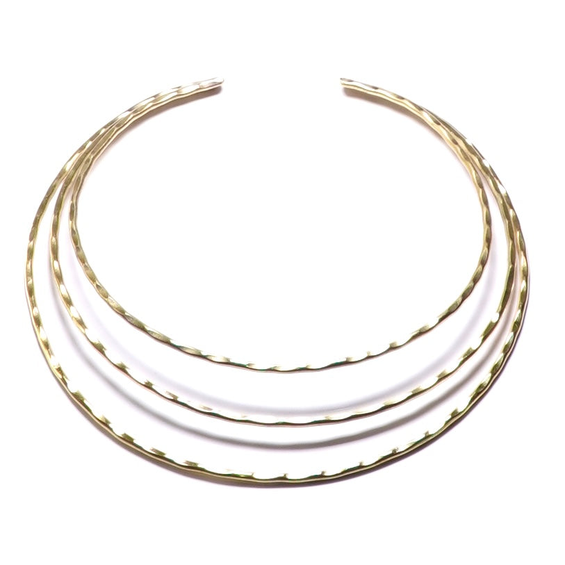 Triple Wire Hammered Necklace