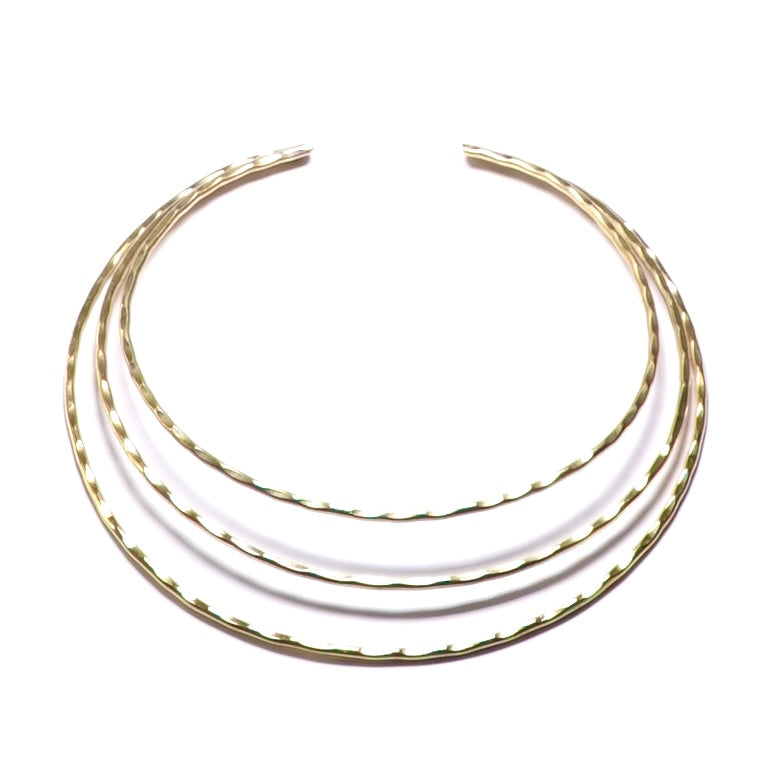 Triple Wire Hammered Necklace