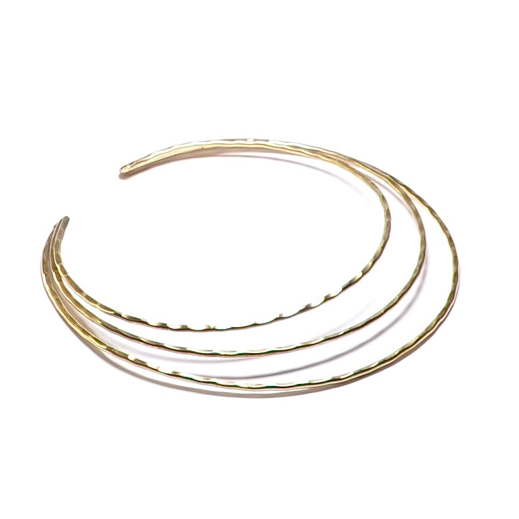 Triple Wire Hammered Necklace