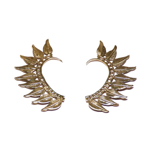 Feather Fan Ear Cuff Earrings