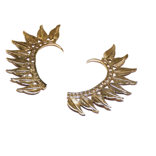 Feather Fan Ear Cuff Earrings