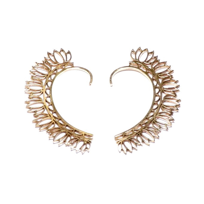 Lotus Petal Filigree Ear Cuff Earrings
