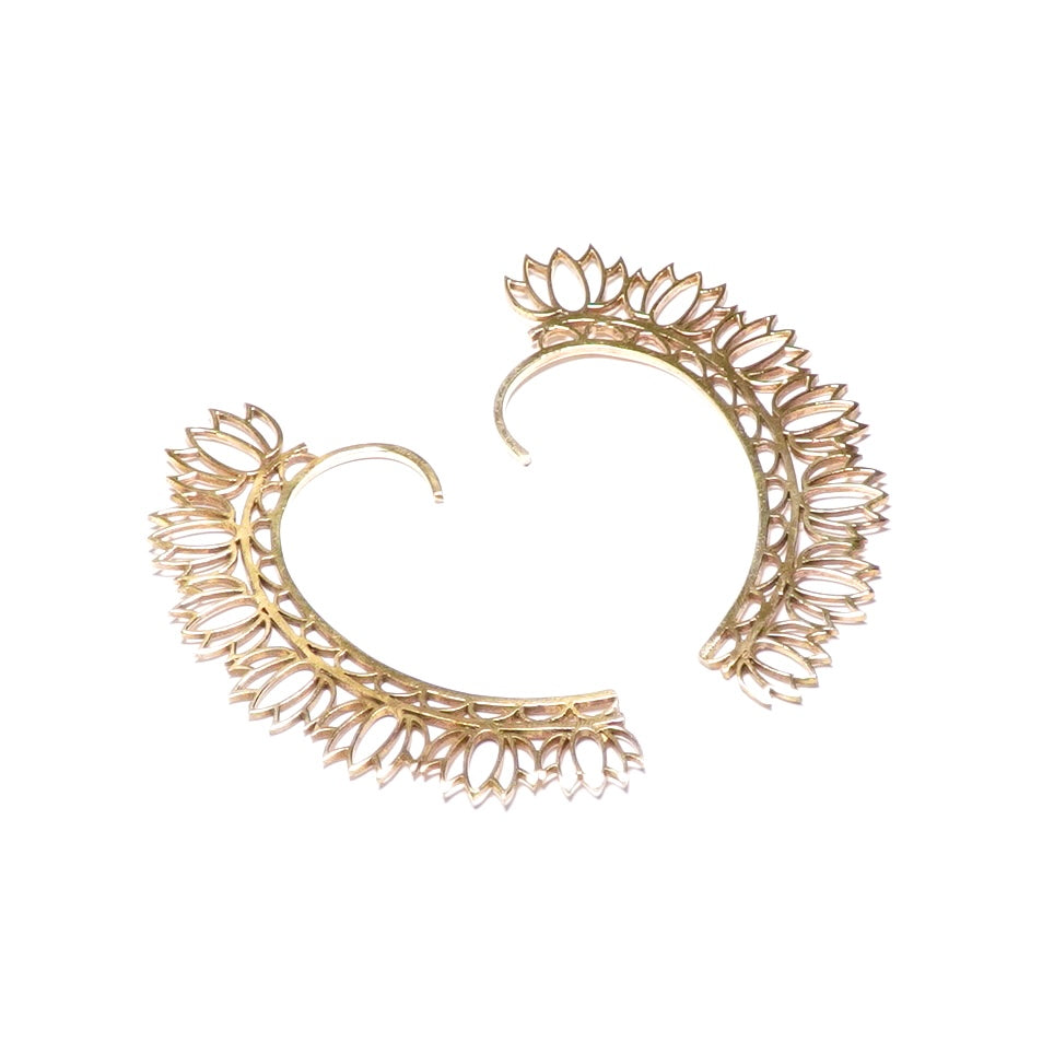 Lotus Petal Filigree Ear Cuff Earrings