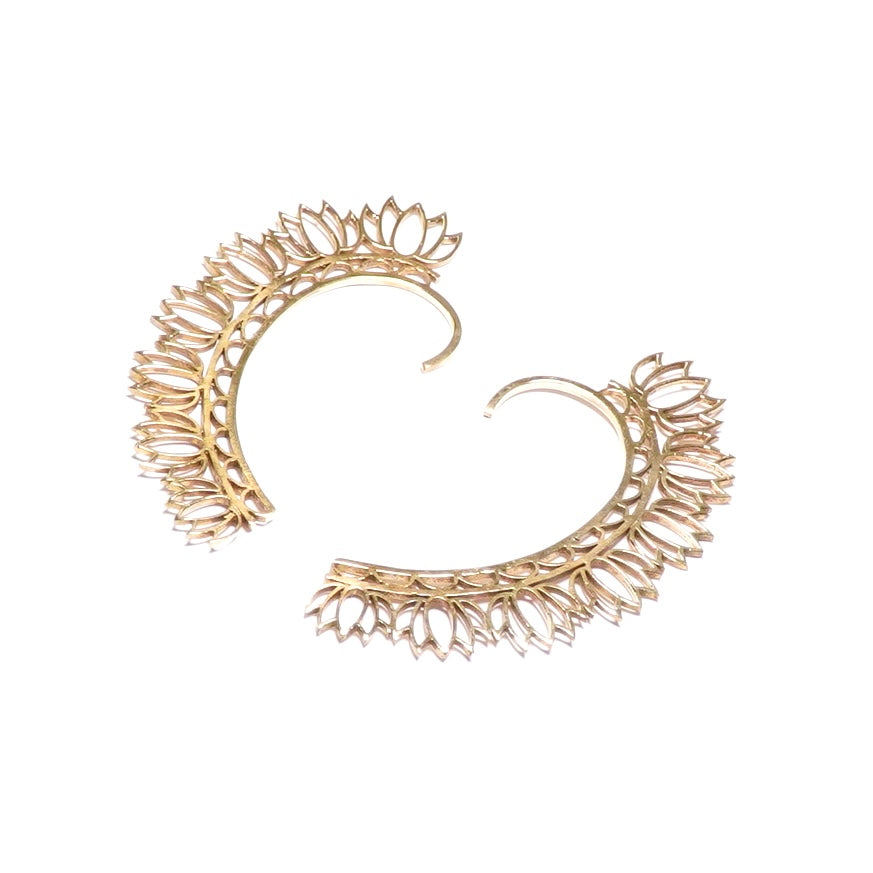 Lotus Petal Filigree Ear Cuff Earrings
