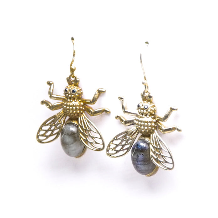 Bee Labradorite Drop Earrings