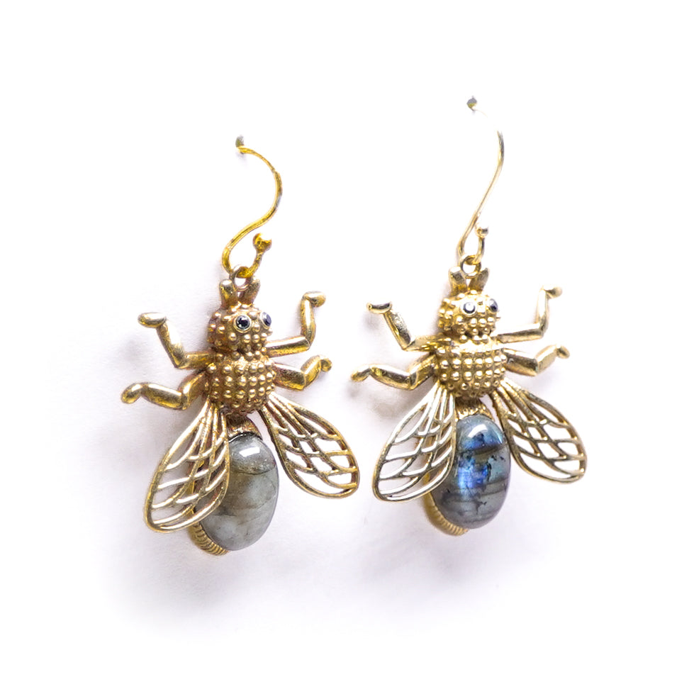 Bee Labradorite Drop Earrings