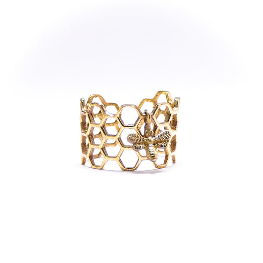 Honeycomb Bee Ring