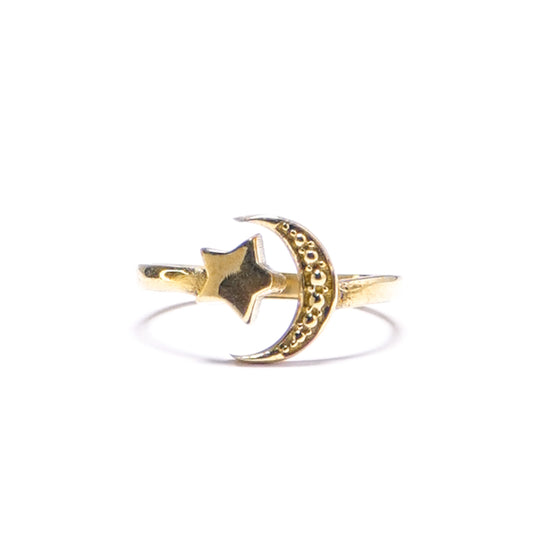Moon + Star Ring