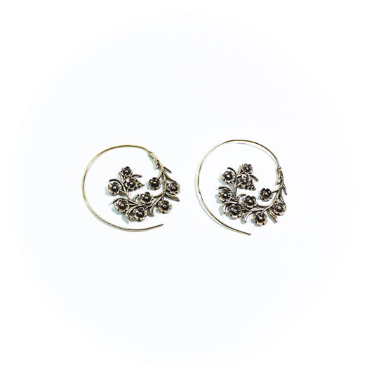 Floral Hoop Earrings