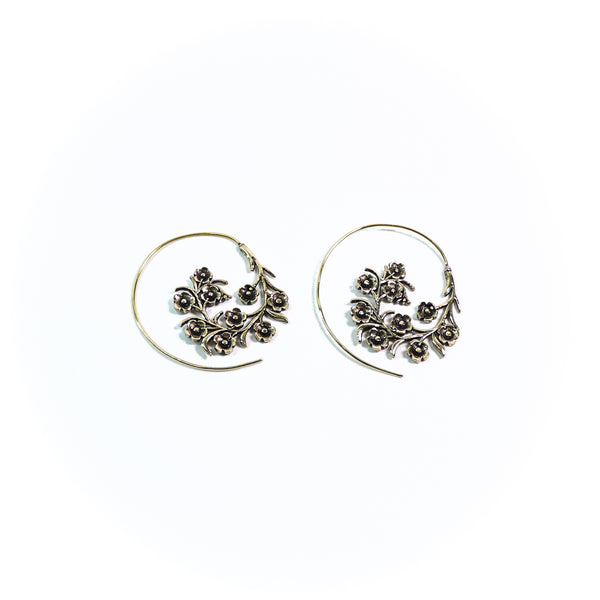 Floral Hoop Earrings