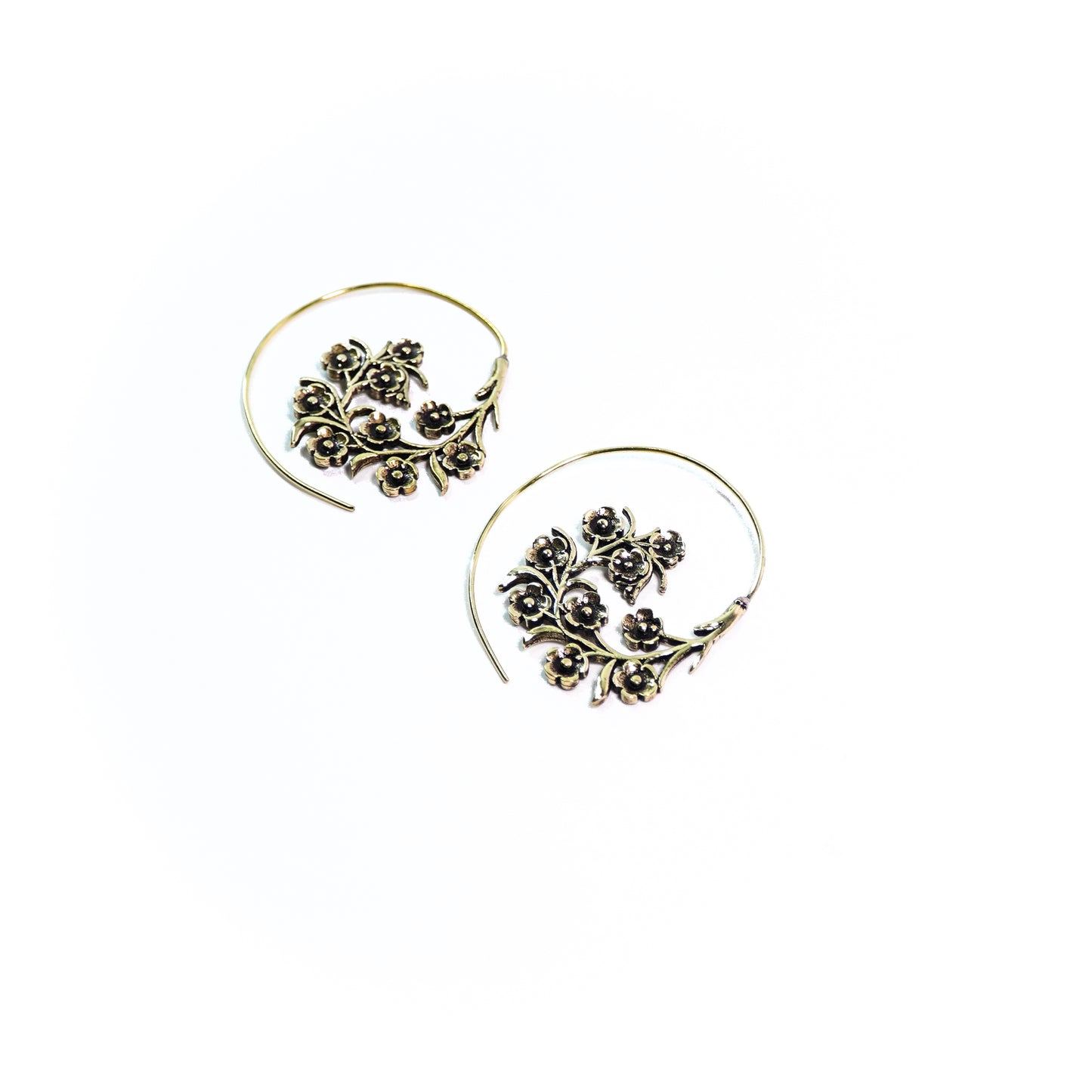 Floral Hoop Earrings